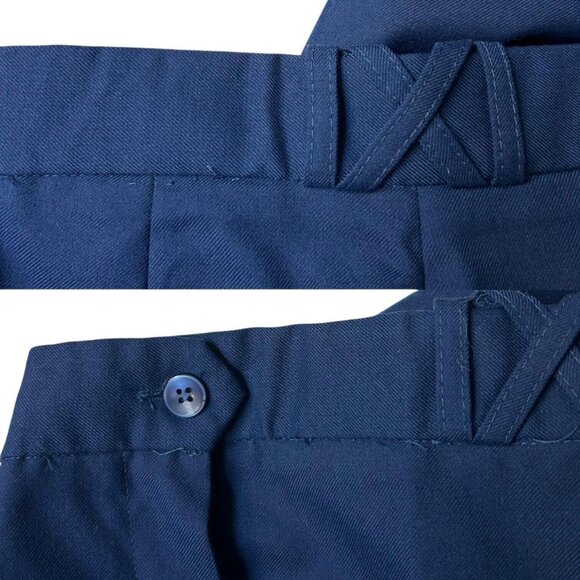 70s vintage highwaisted wideleg flare pants bellbottom navy blue trousers. - Picture 6 of 7